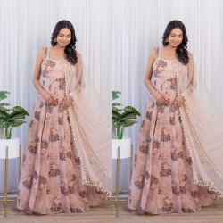 Summer wear floral anarkali gown